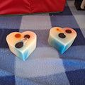 2 Heart Beeswax Red Blue Yellow Coconut